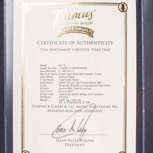 Framus Masterbuilt AZ 10 - Custom Burgundy BlackBurst