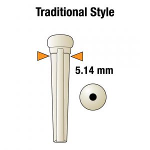 Graph Tech Tusq 6 Bridge Pin Pack Black 2mm MOP Dot