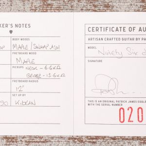 Patrick James Eggle 96 Drop Top Double Top, Green Burst