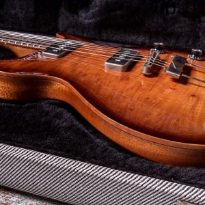 Patrick Eggle Macon Double Cut P90 Natural Centre, Walnut Burst