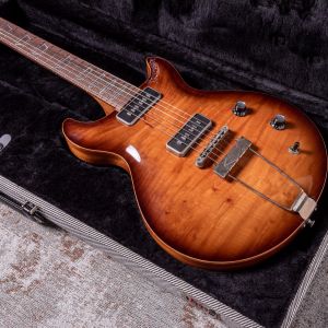 Patrick Eggle Macon Double Cut P90 Natural Centre, Walnut Burst