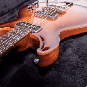 Patrick Eggle Macon Double Cut P90 Natural Centre, Walnut Burst