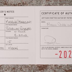 Patrick Eggle Macon Double Cut P90 Natural Centre, Walnut Burst