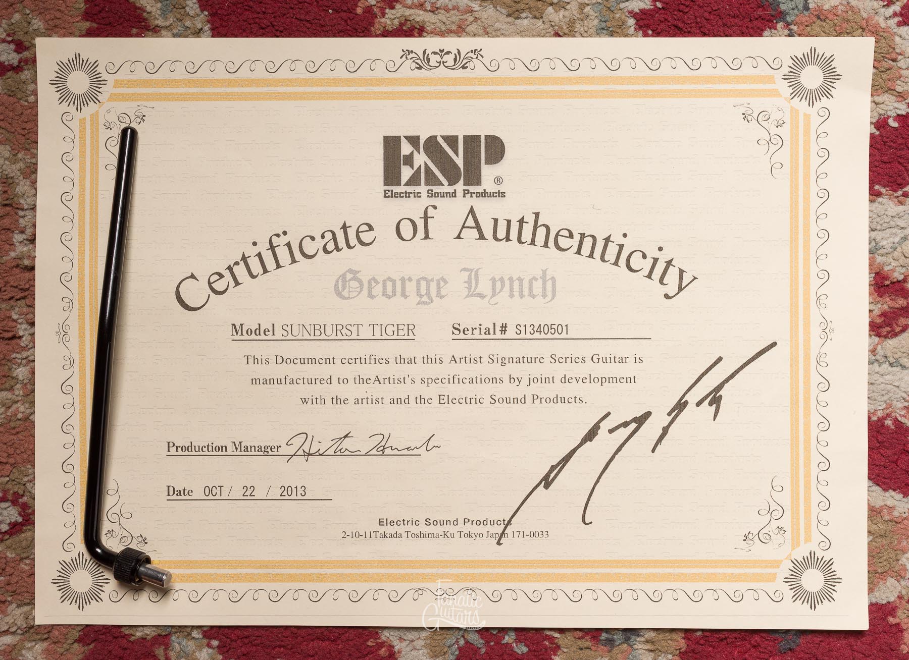 ESP George Lynch Sunburst Tiger #S1340501 Segunda Mano