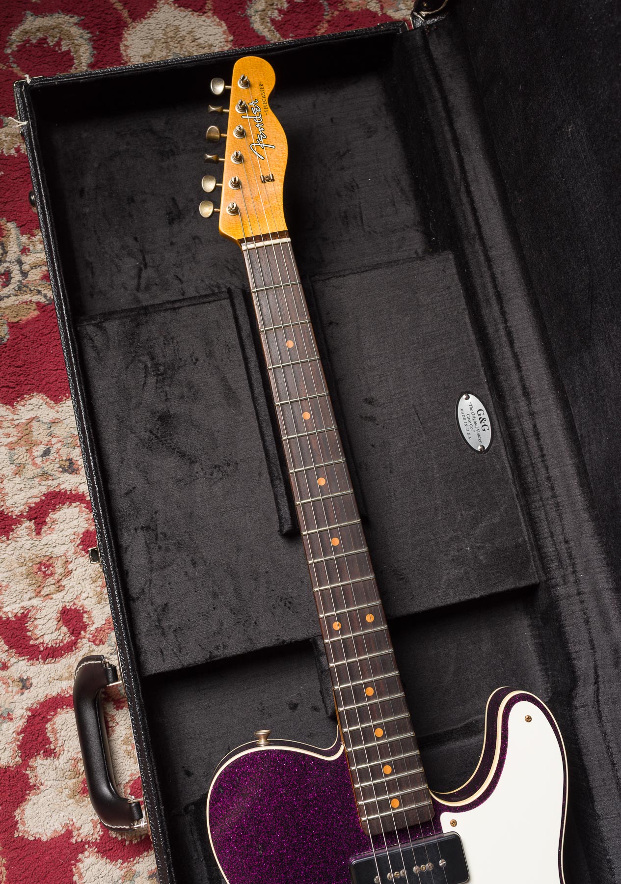 Fender Custom Shop Limited P90 Thinline Journeyman Relic - Magenta Sparkle #CZ580093 Segunda Mano