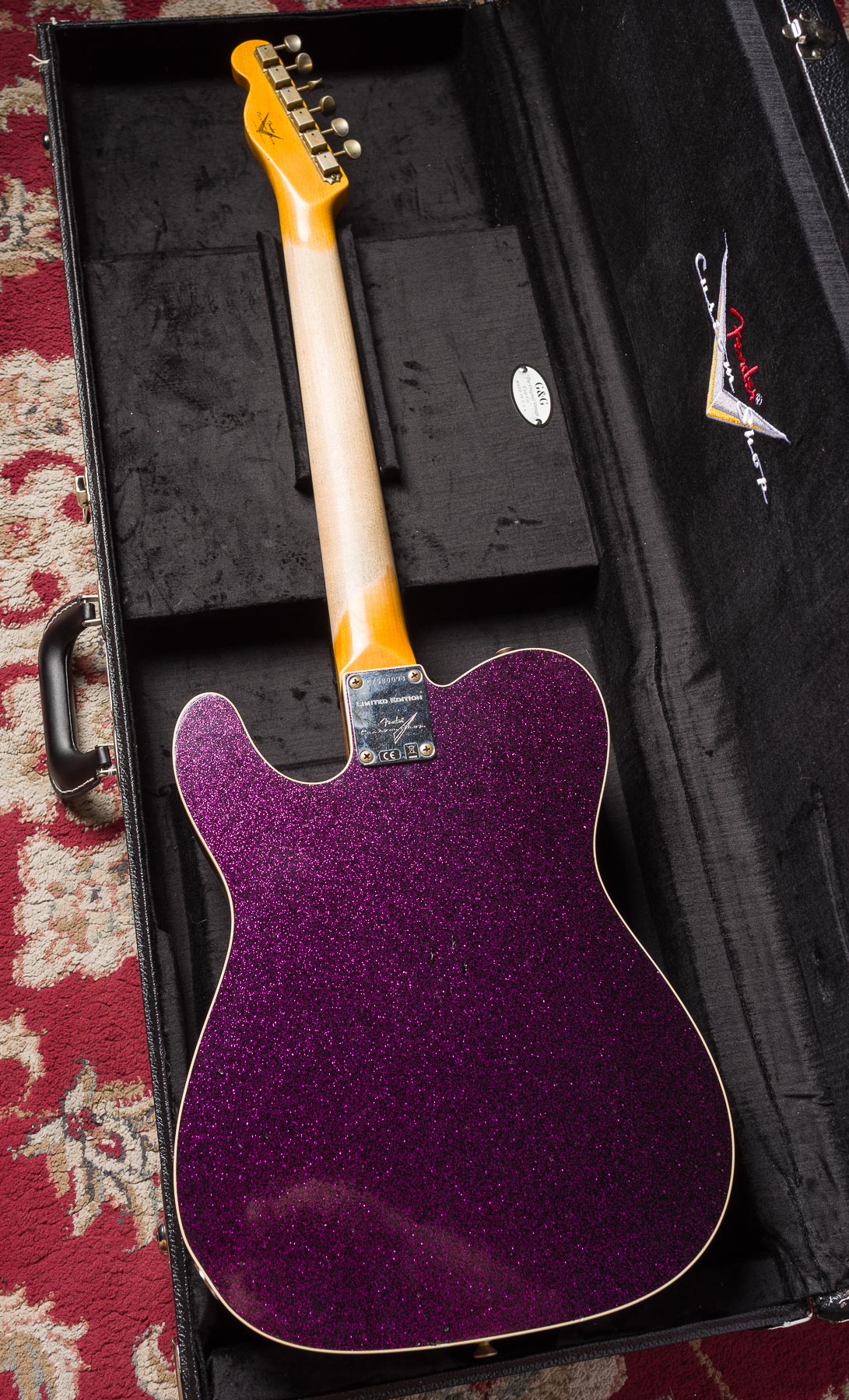 Fender Custom Shop Limited P90 Thinline Journeyman Relic - Magenta Sparkle #CZ580093 Segunda Mano