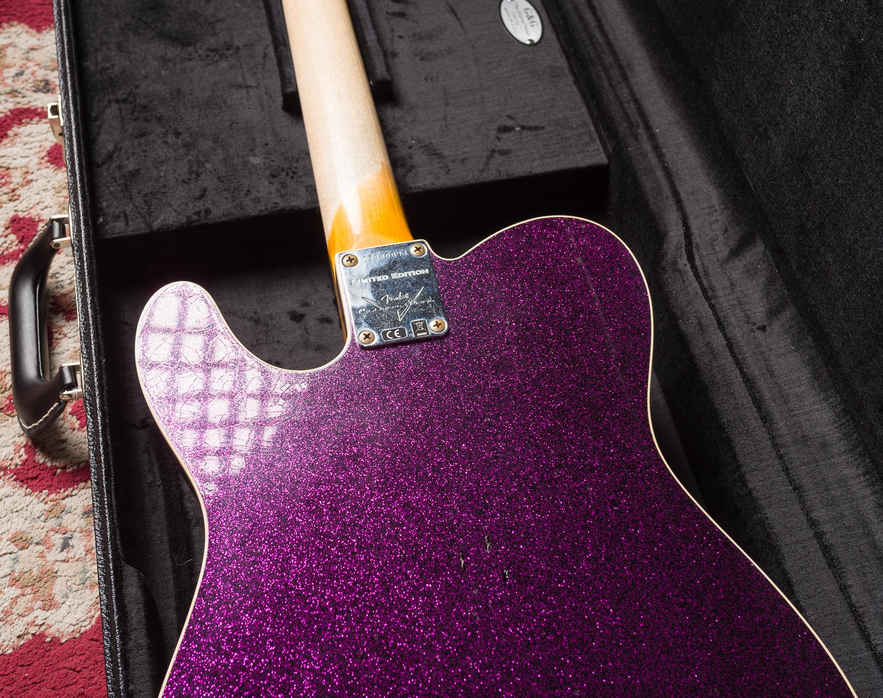Fender Custom Shop Limited P90 Thinline Journeyman Relic - Magenta Sparkle #CZ580093 Segunda Mano