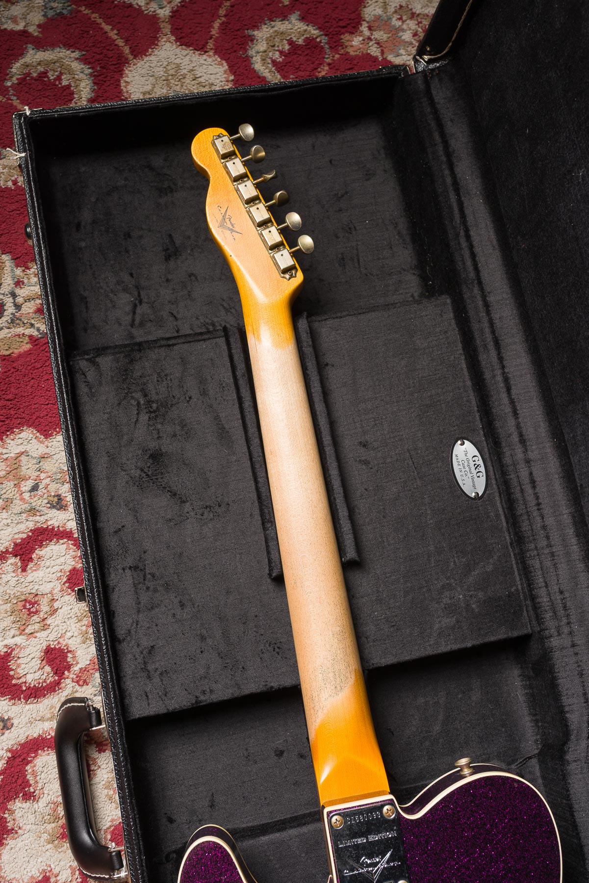 Fender Custom Shop Limited P90 Thinline Journeyman Relic - Magenta Sparkle #CZ580093 Segunda Mano