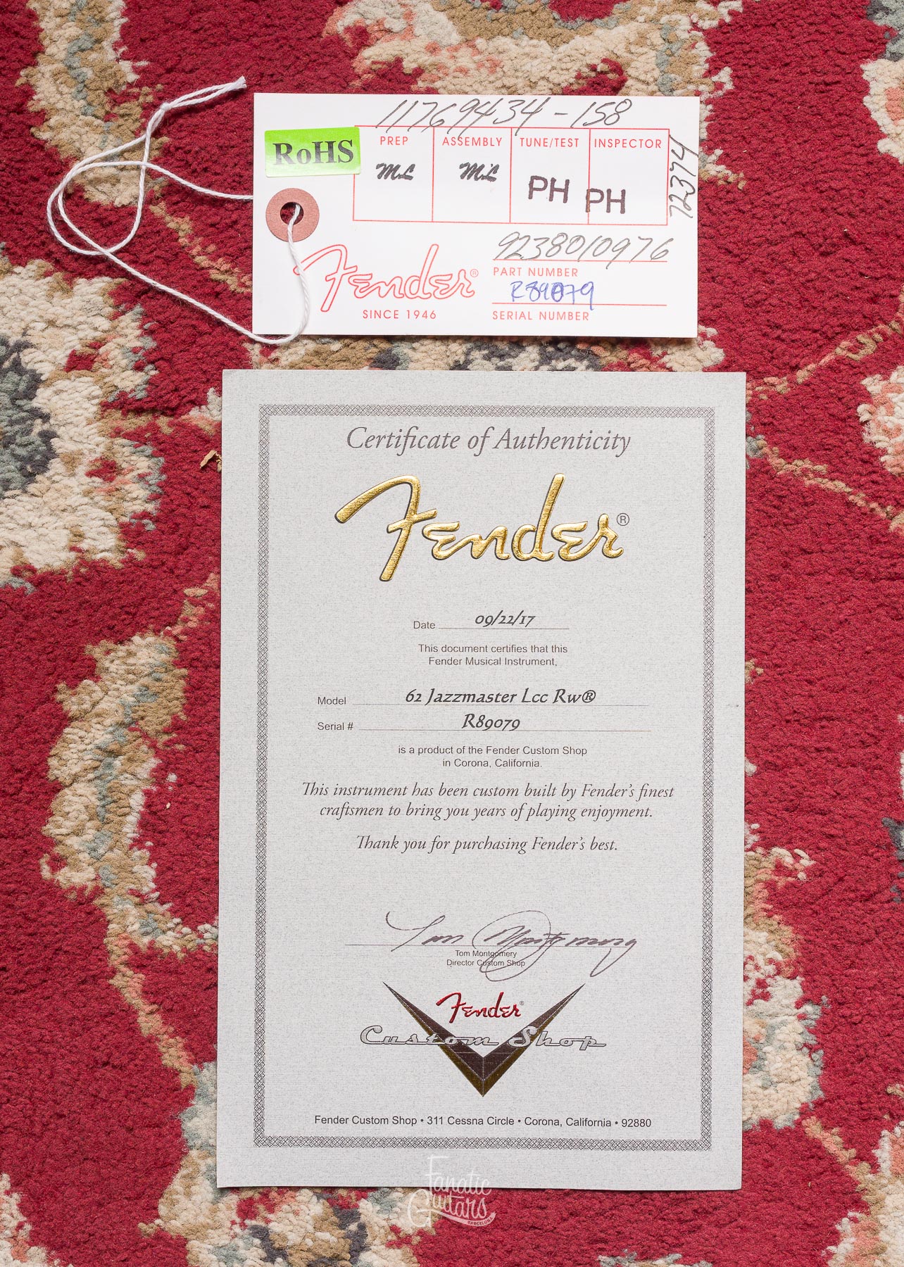 Fender Custom Shop Jazzmaster 62' LCC - 3-Tone Sunburst #R89079 Segunda Mano