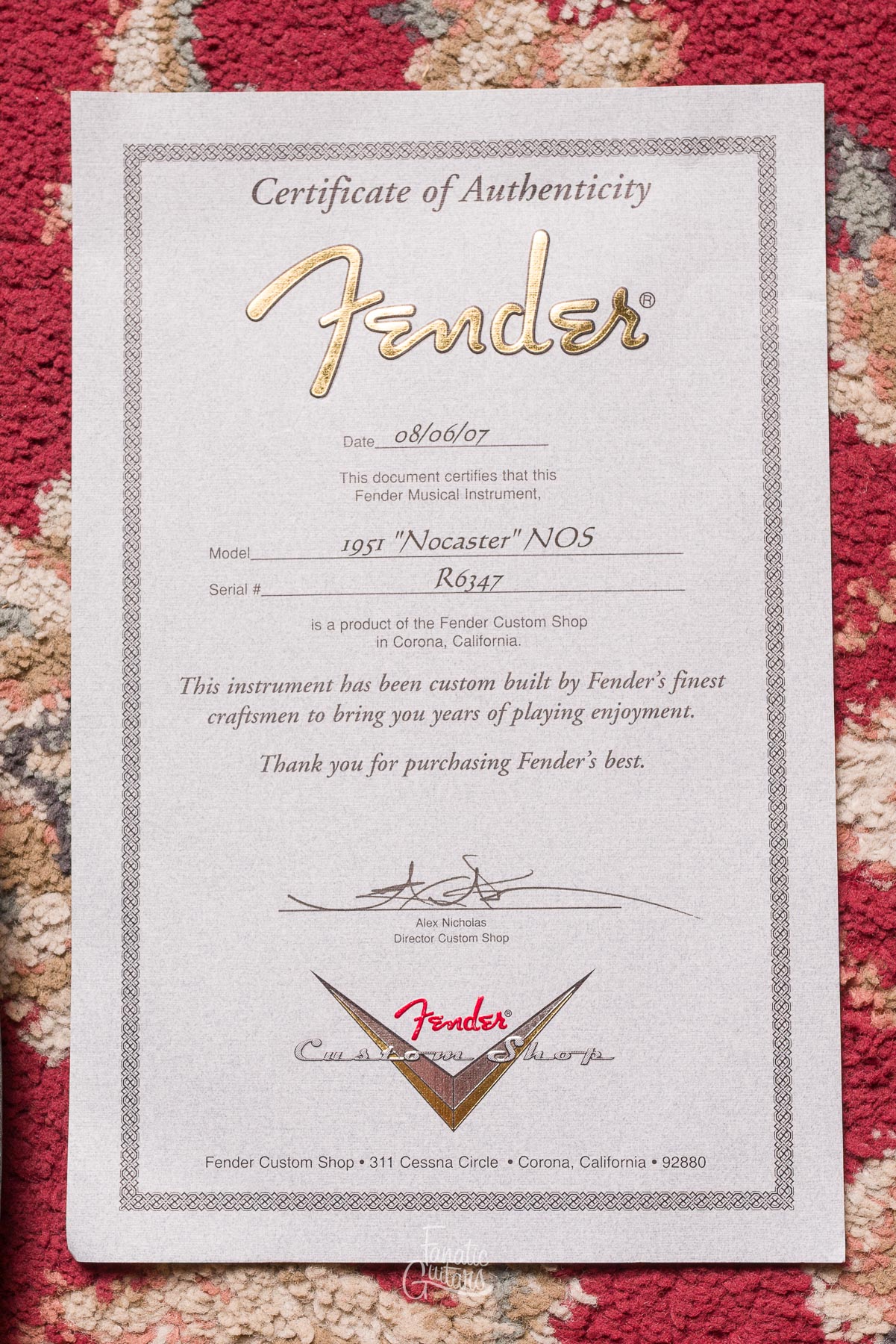 Fender Custom Shop 1951 Nocaster NOS #R6347 Segunda Mano