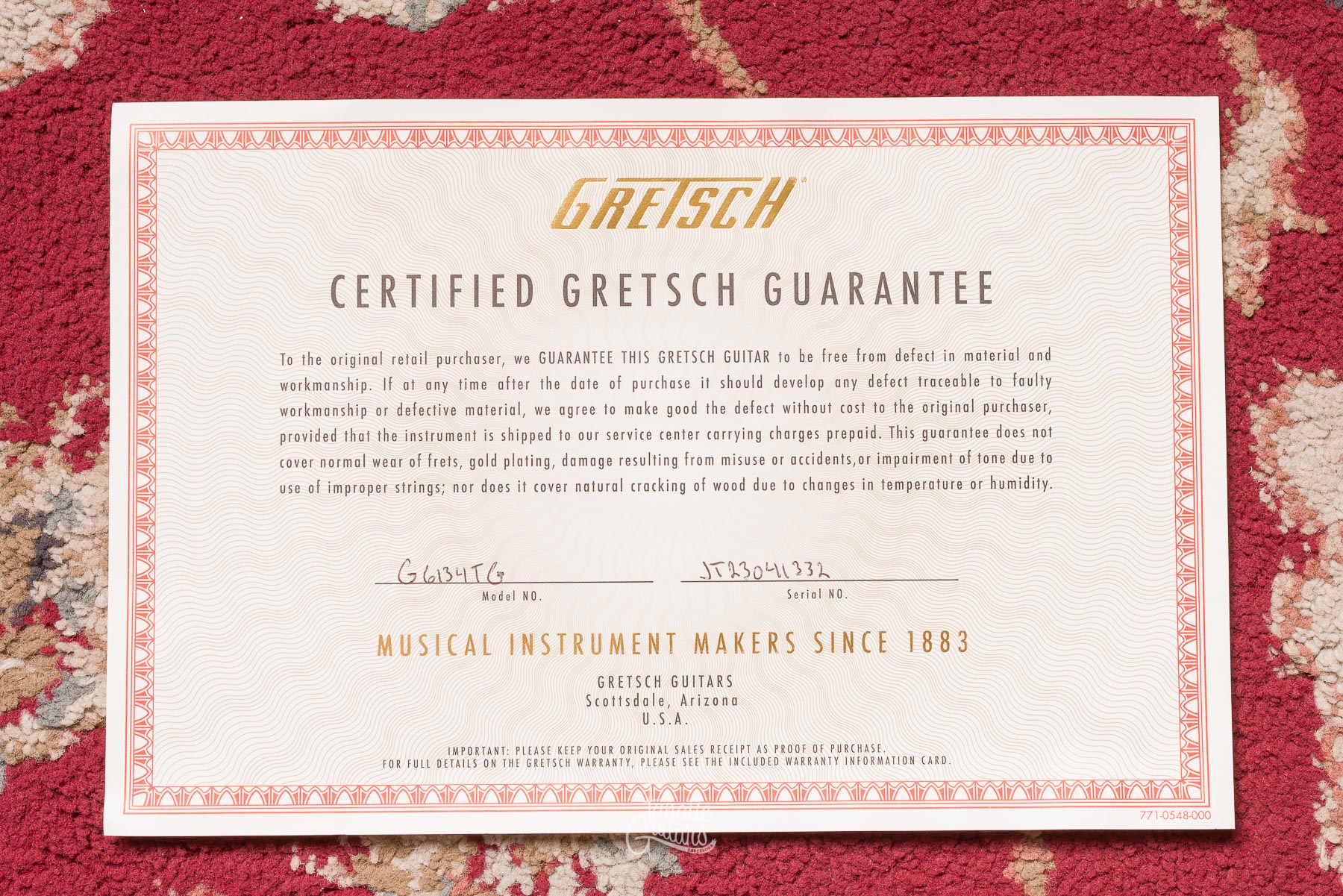 Gretsch G6134TG Limited Edition Paisley Penguin - Black #JT23041332 Second Hand