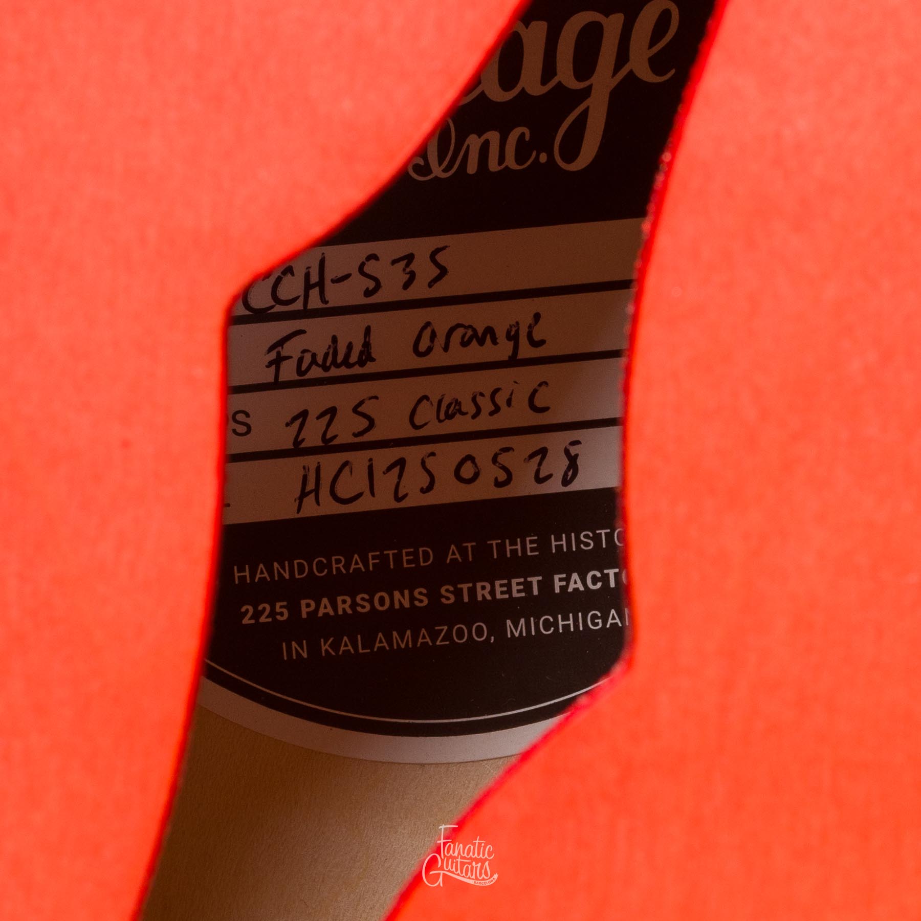 Heritage Custom Shop Factory Special H-535, 60s Neck - Faded Orange #HC1250528