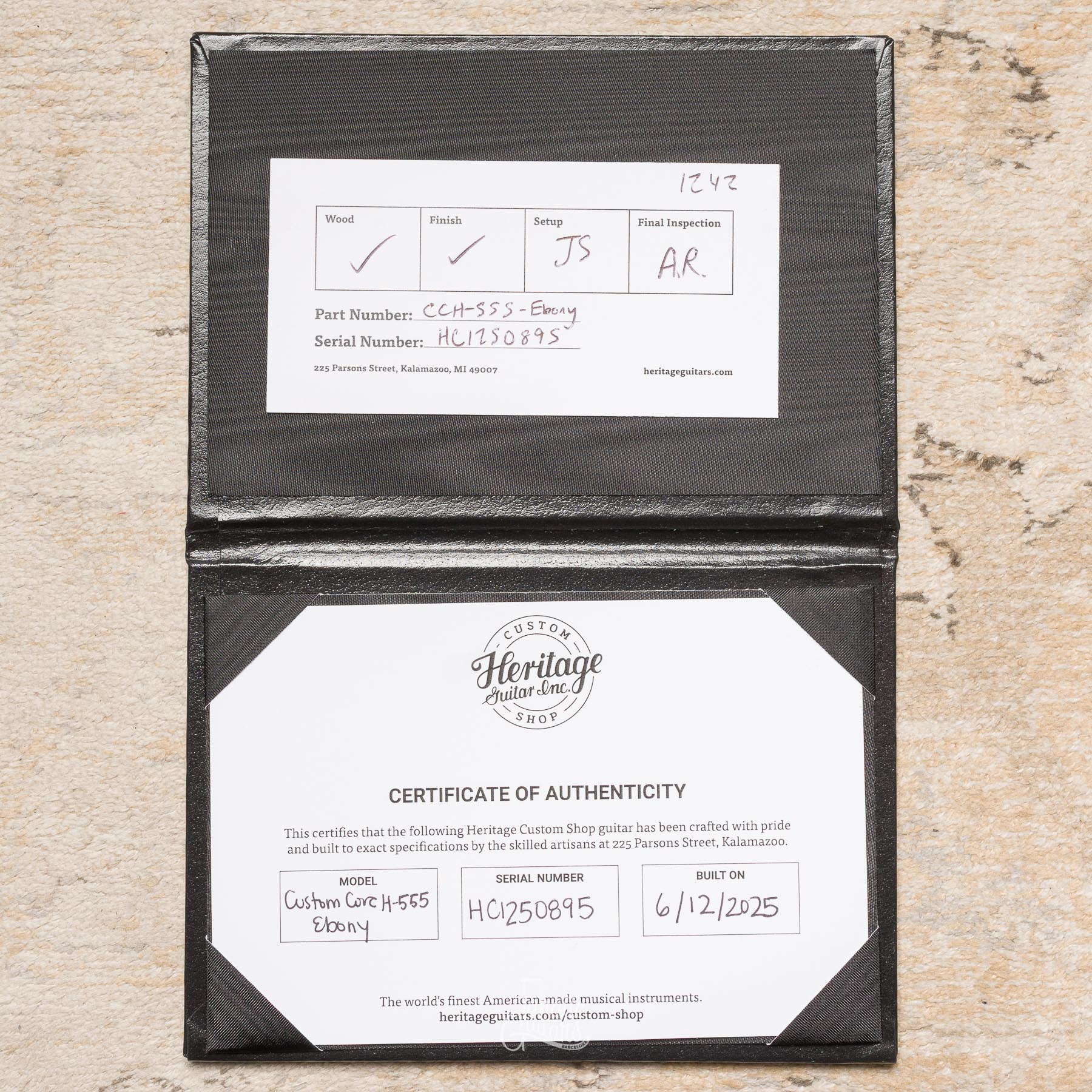 Heritage Custom Shop Core Collection H-555 - Ebony #1250895