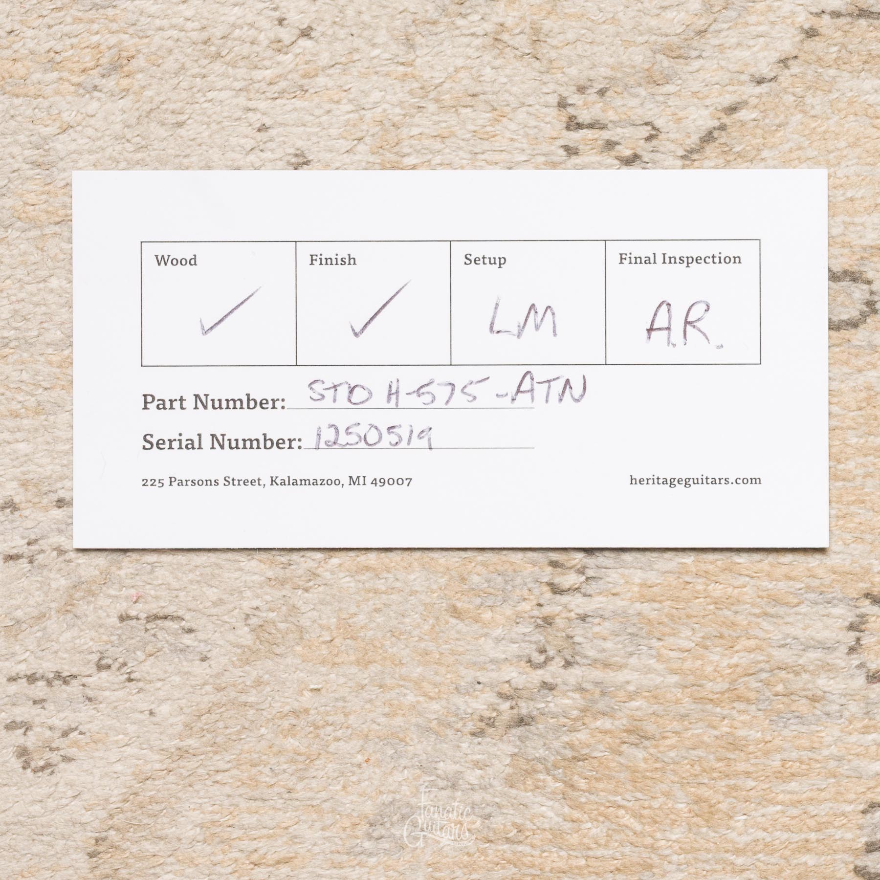 Heritage Standard H-575 Hollow - Antique Natural #1250519
