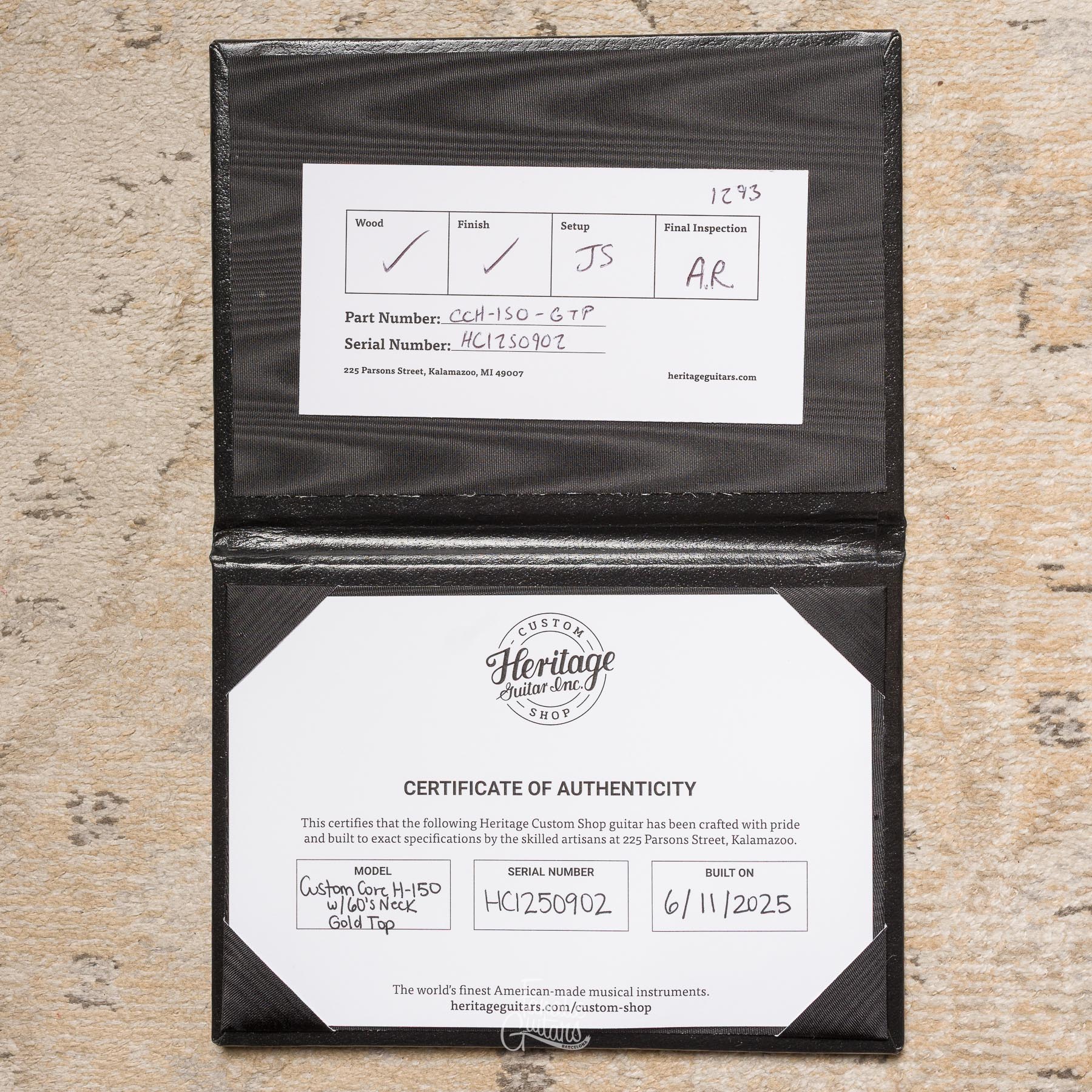 Heritage Custom Shop Factory Special H-150, 60s Neck - Gold Top #HC1250902