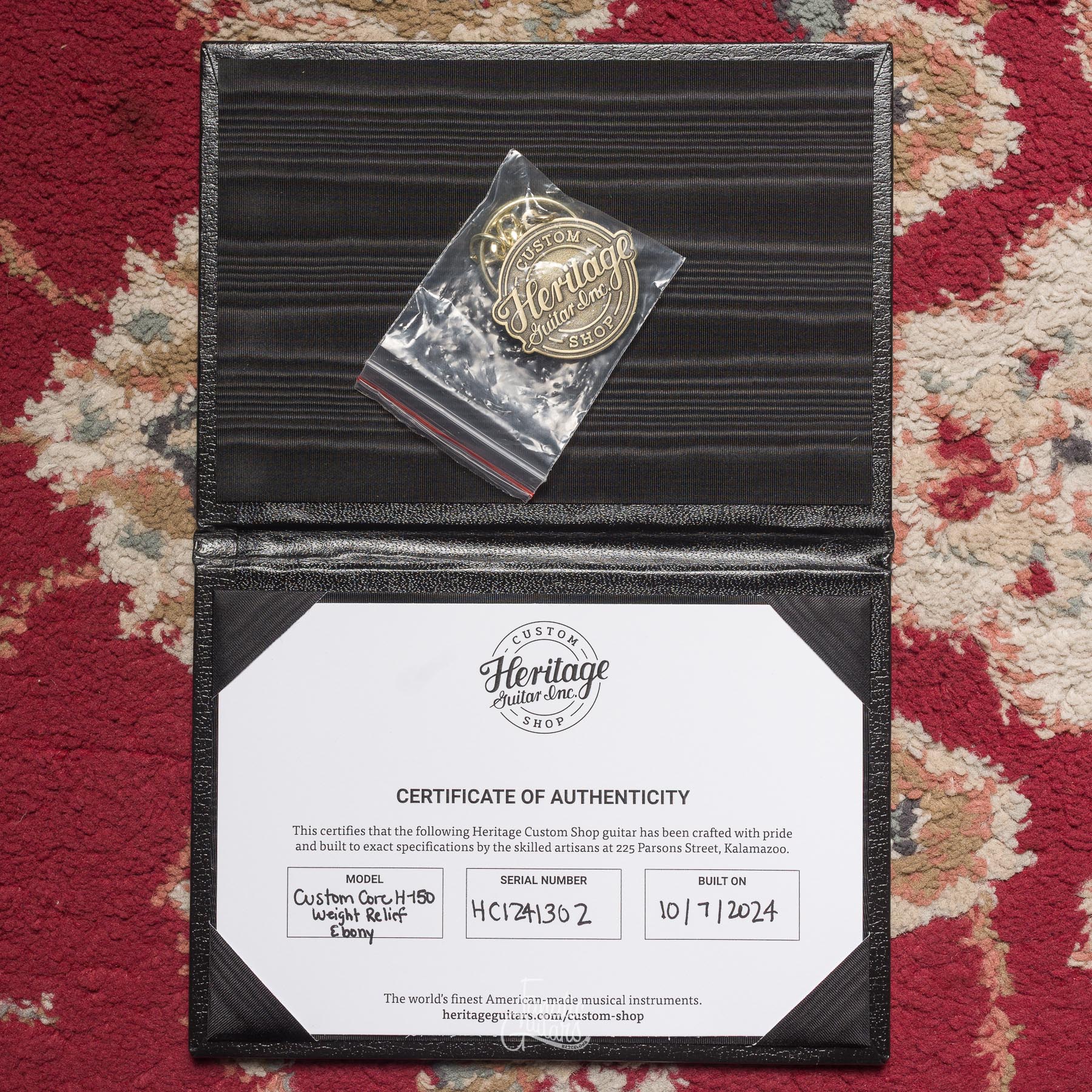 Heritage Guitars Custom Shop Core H-150 "Build 1158" - Ebony #HC1241302