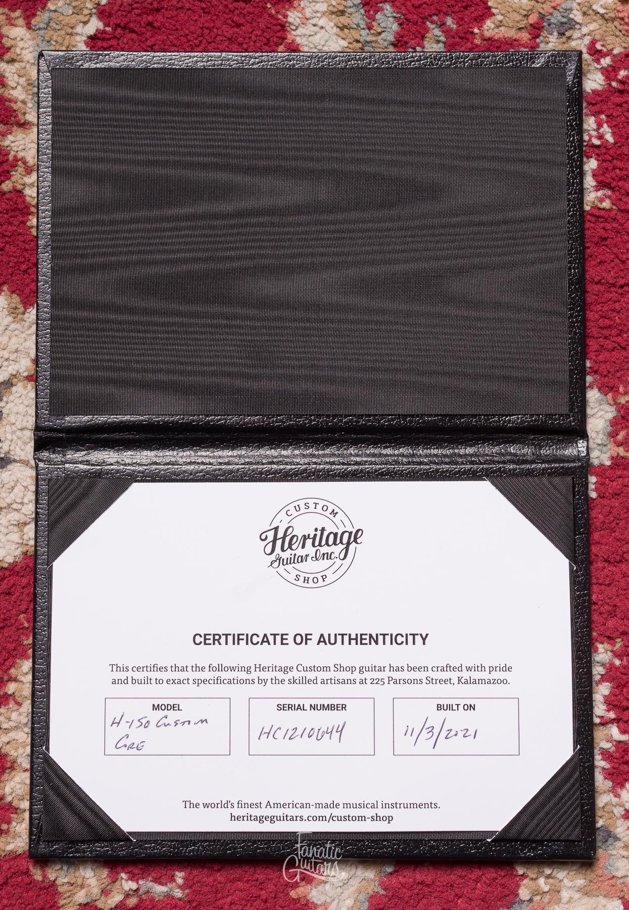 Heritage Custom Shop Core H-150 Dark Cherry Sunburst #HC1210644 Segunda Mano