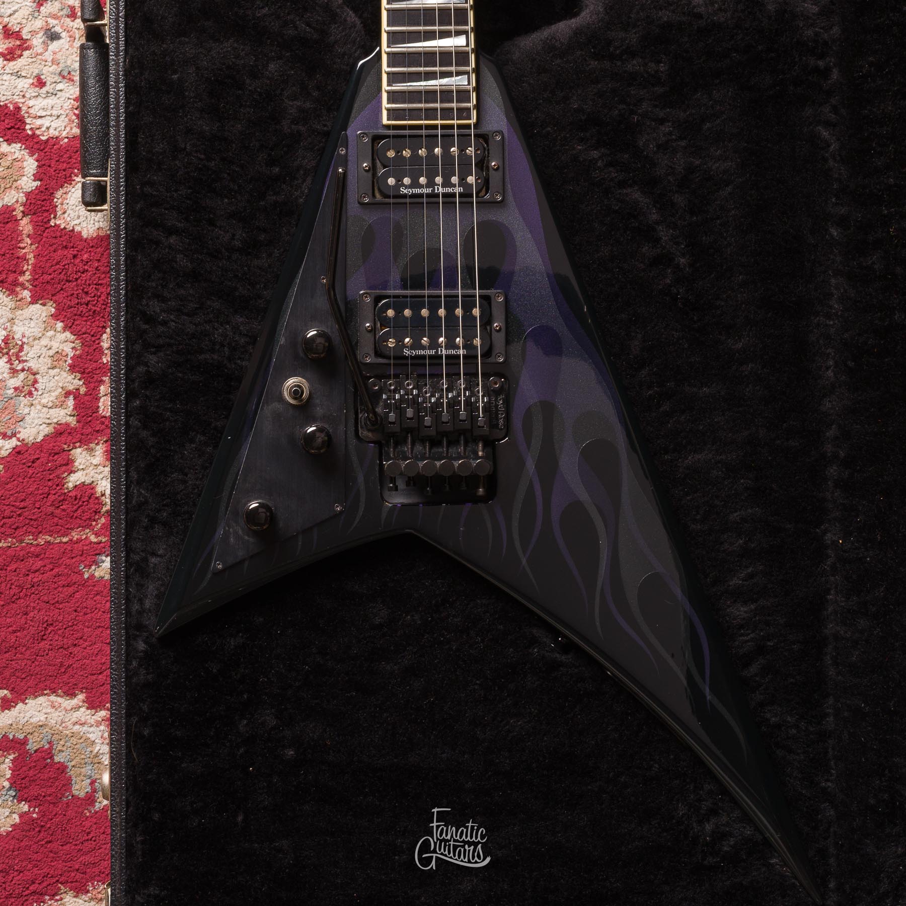 Jackson Guitars RR1 USA Zurda - Black Ghost Flames #U19394 Segunda Mano