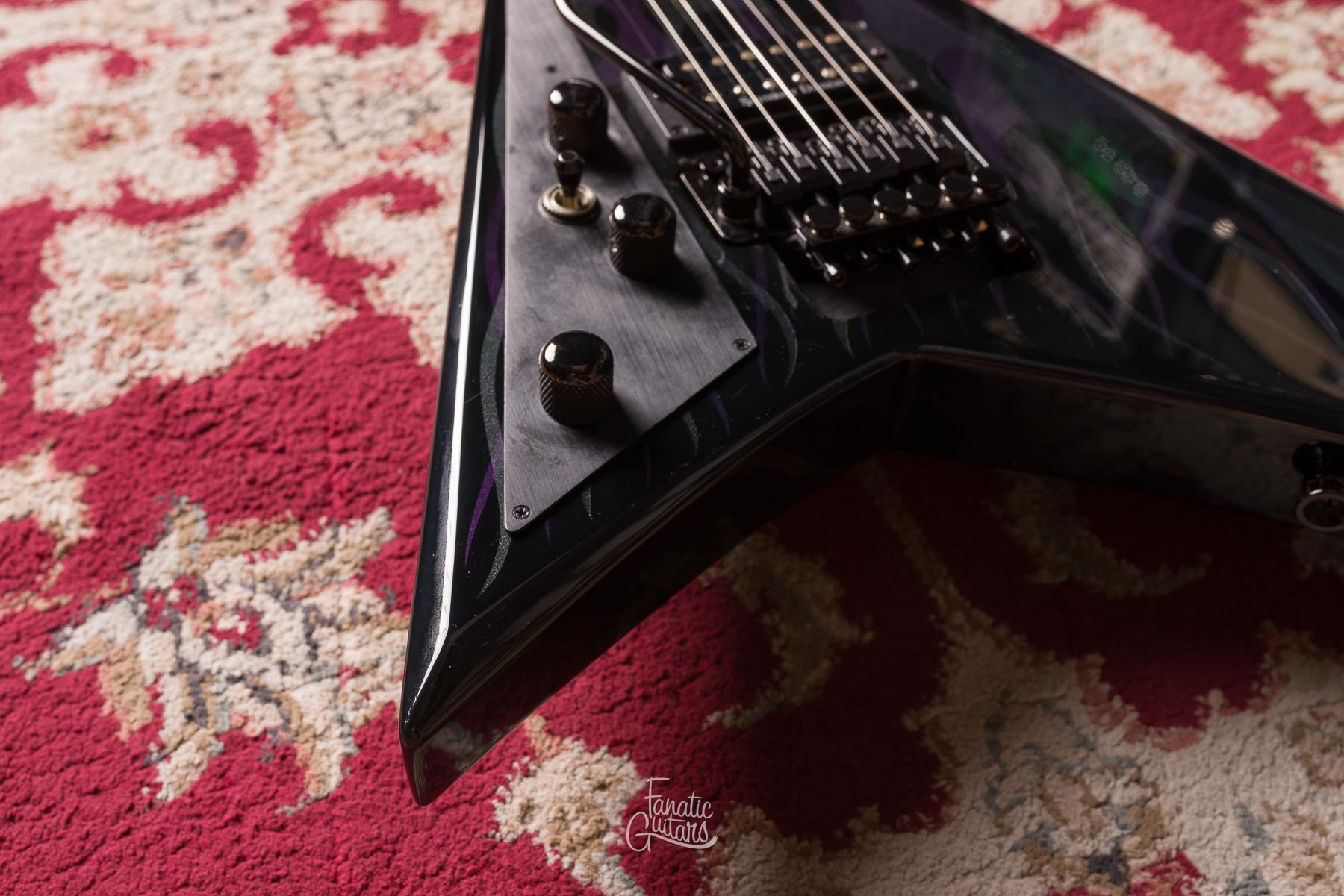 Jackson Guitars RR1 USA Zurda - Black Ghost Flames #U19394 Segunda Mano