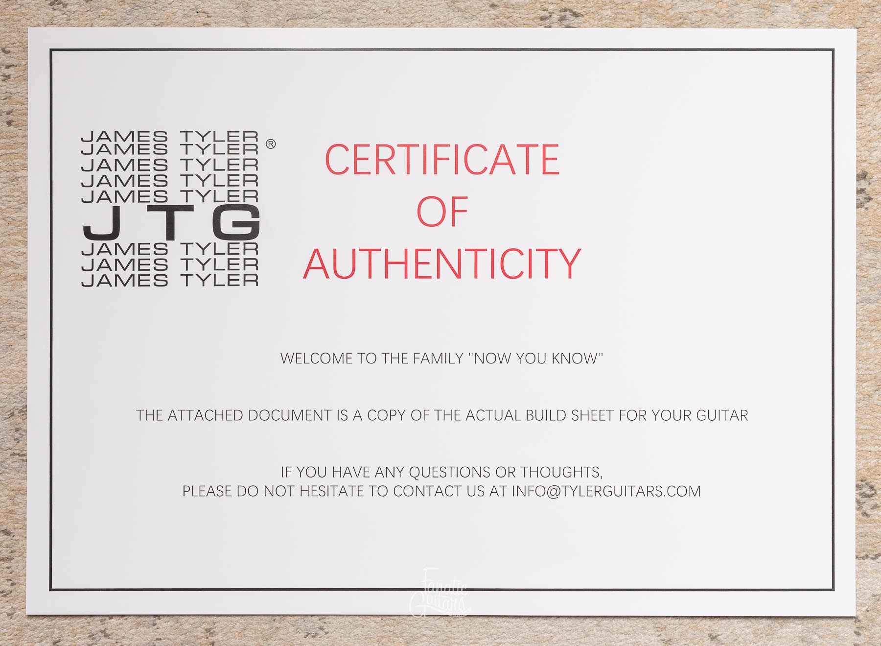 James Tyler JTG-M1 - Egyptian Gold #25000179