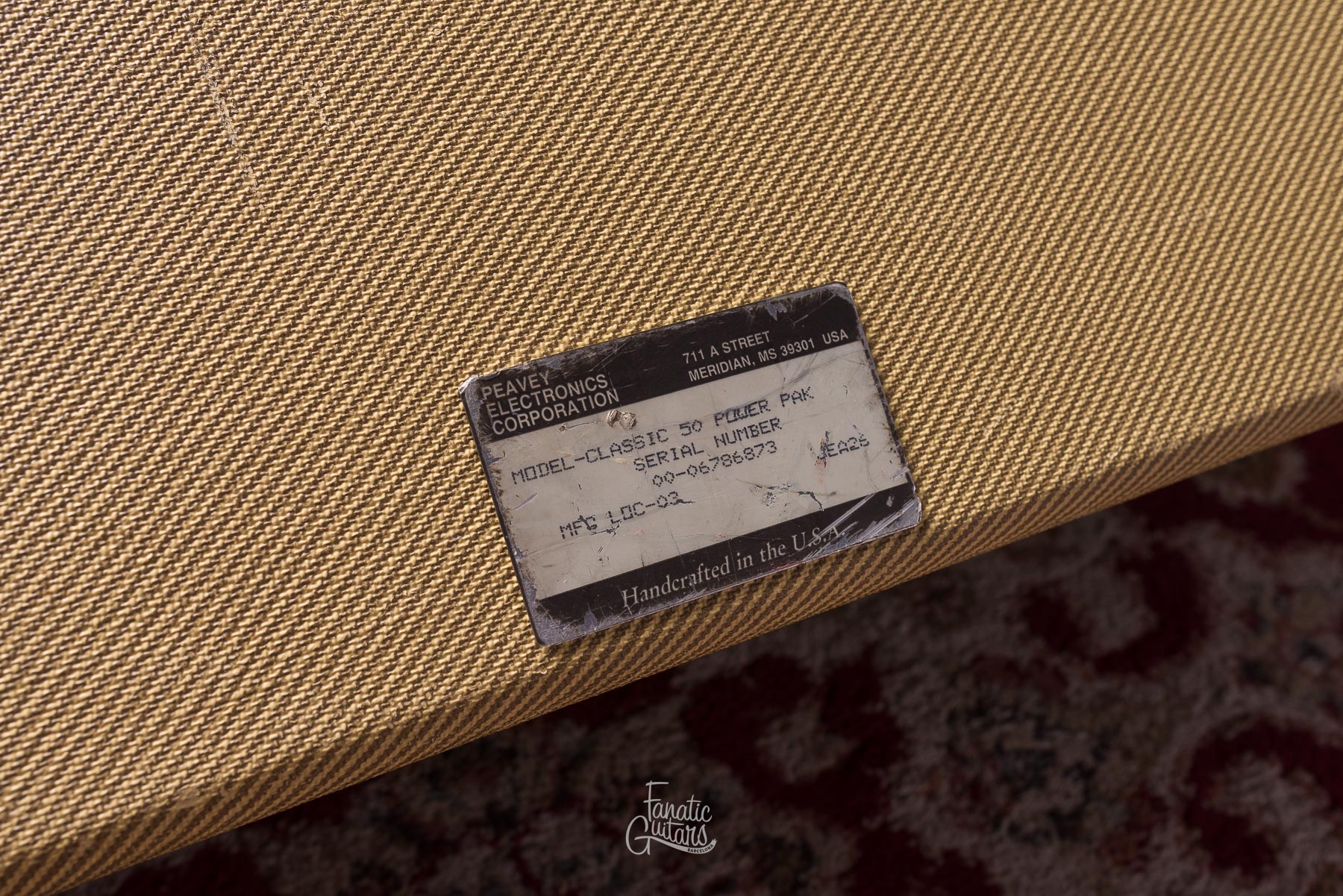 Peavey Classic 50 Head - Tweed #00-06786873 Second Hand