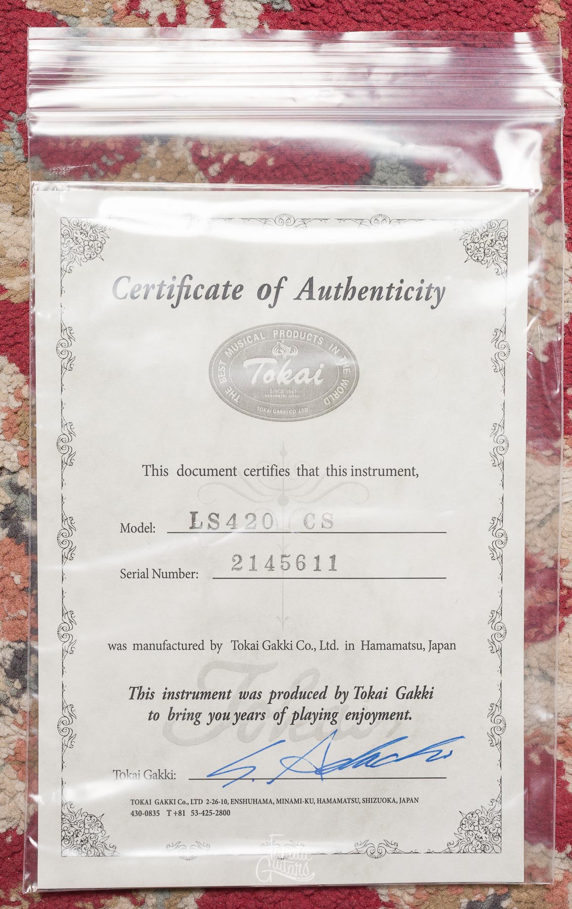 Tokai LS420 5A - Cherry Sunburst #2145611 Segunda Mano