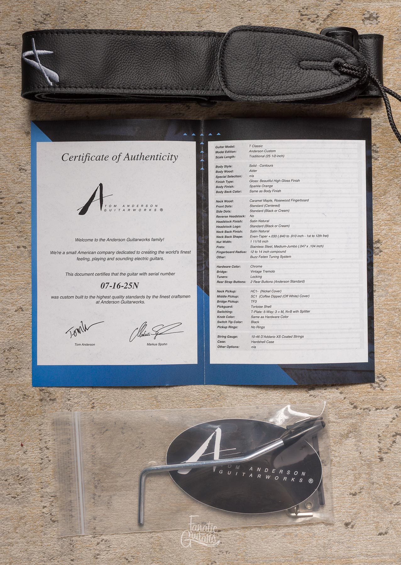 Tom Anderson T Classic Contoured - Sparkle Orange #07-16-25N