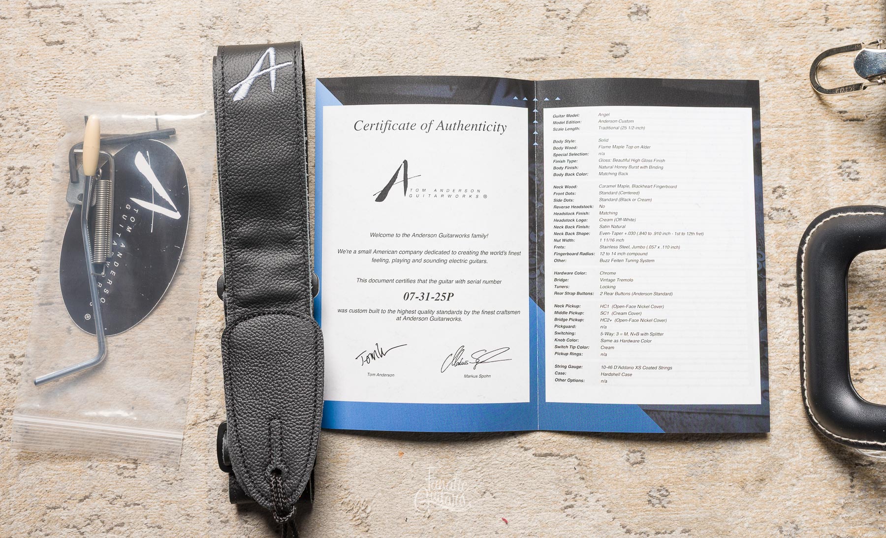 Tom Anderson Angel - Natural Honey Burst #07-31-25P