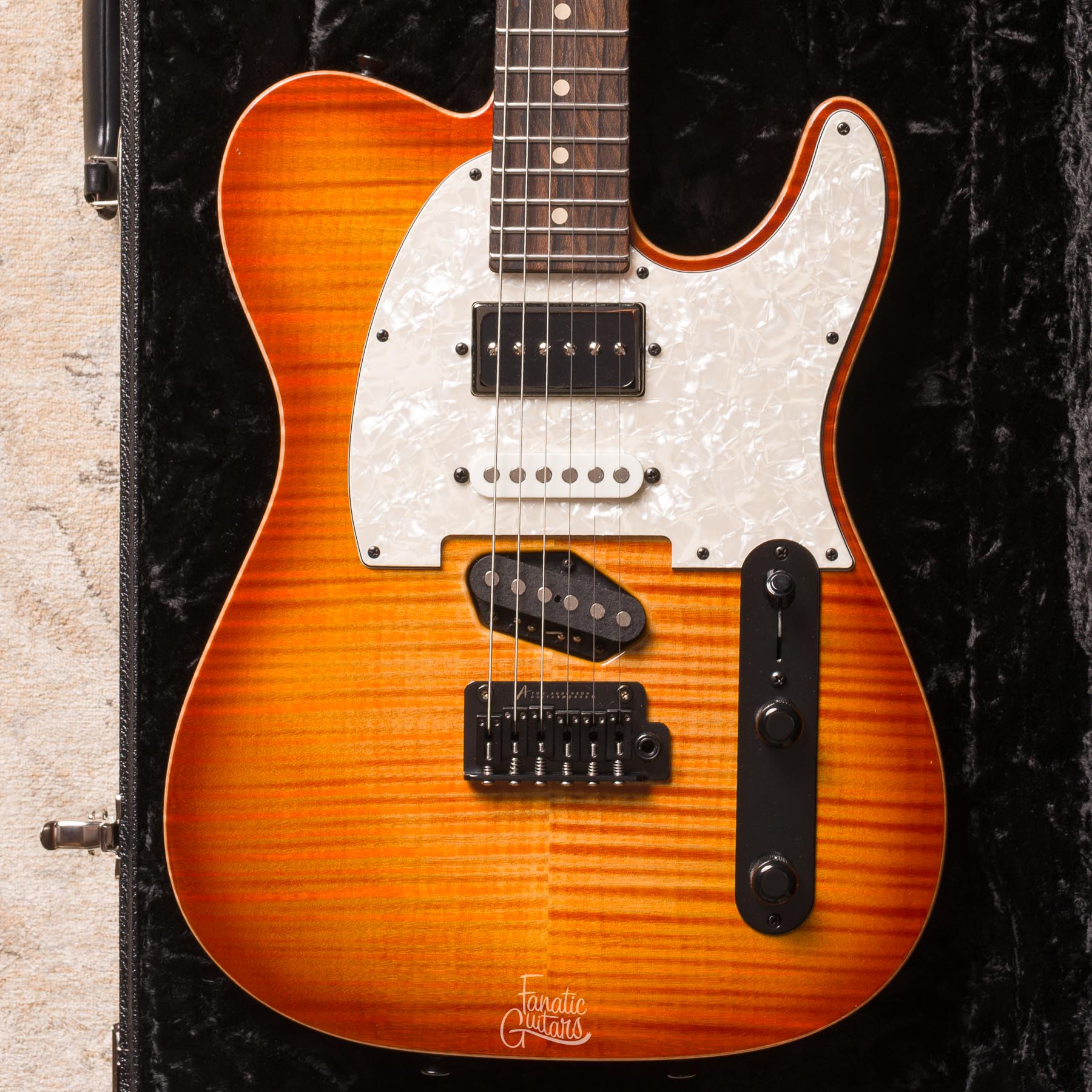 Tom Anderson Top T Classic Contoured  Natural Orange Burst w/ Binding#04-29-26A