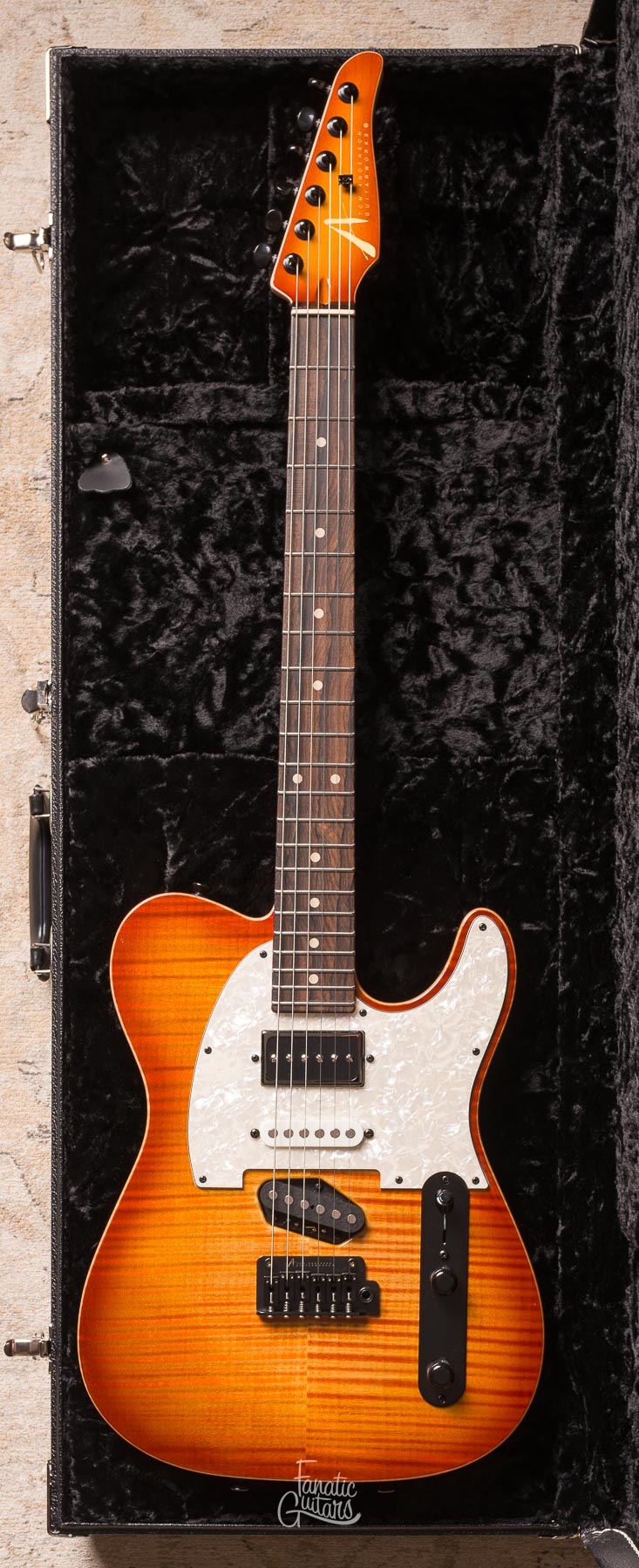 Tom Anderson Top T Classic Contoured  Natural Orange Burst w/ Binding#04-29-26A