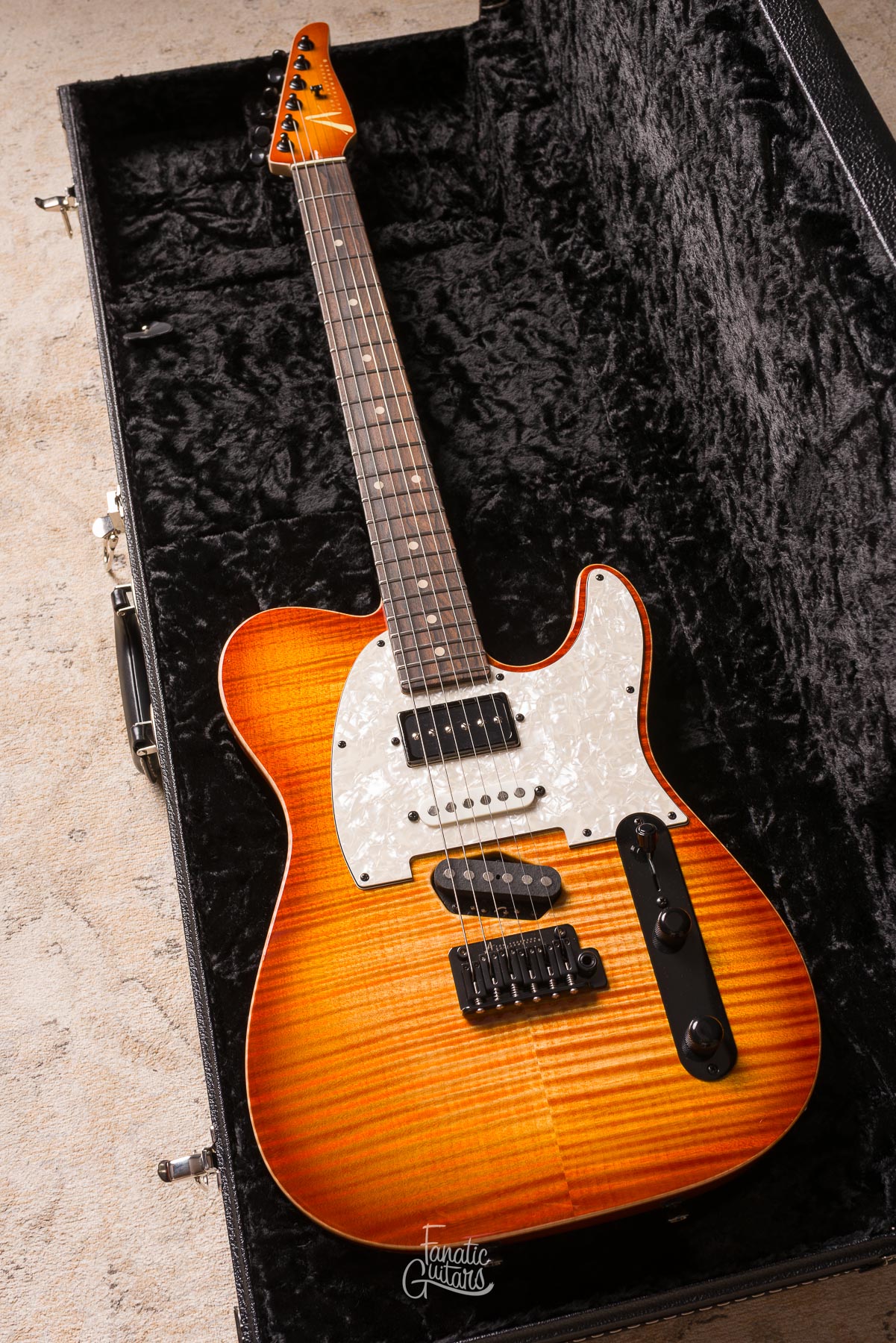 Tom Anderson Top T Classic Contoured  Natural Orange Burst w/ Binding#04-29-26A