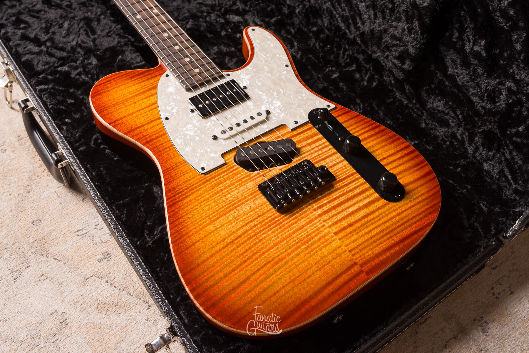Tom Anderson Top T Classic Contoured  Natural Orange Burst w/ Binding#04-29-26A