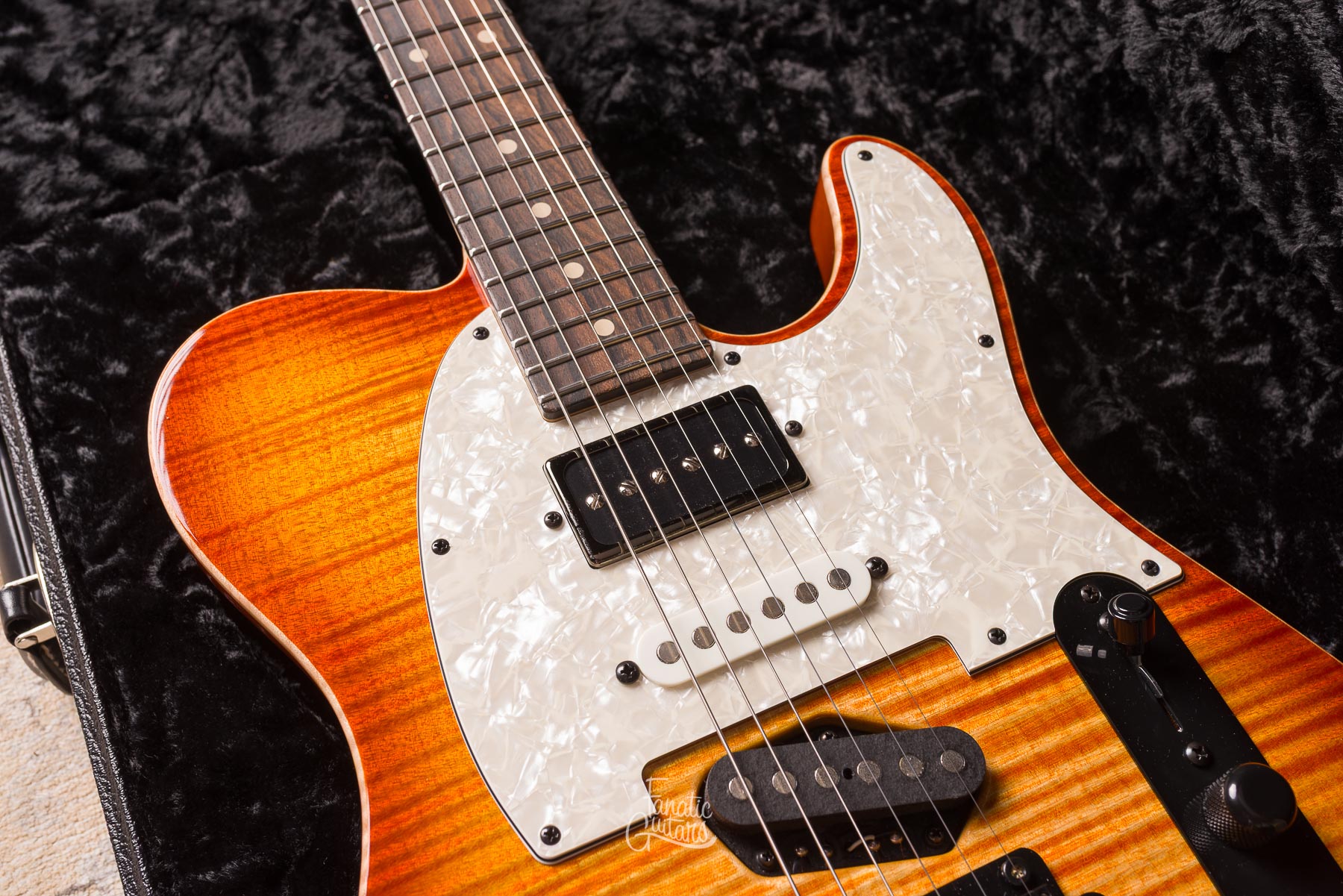 Tom Anderson Top T Classic Contoured  Natural Orange Burst w/ Binding#04-29-26A