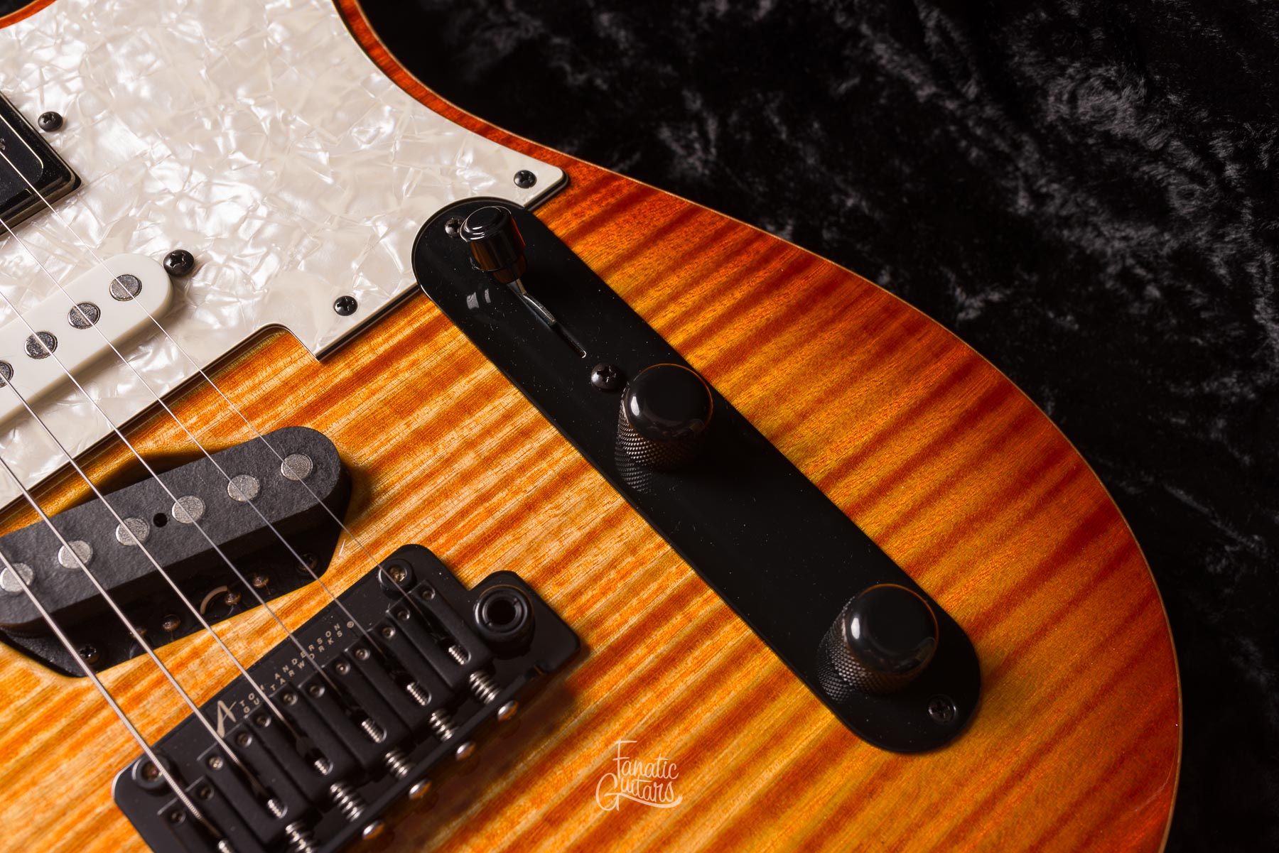 Tom Anderson Top T Classic Contoured  Natural Orange Burst w/ Binding#04-29-26A