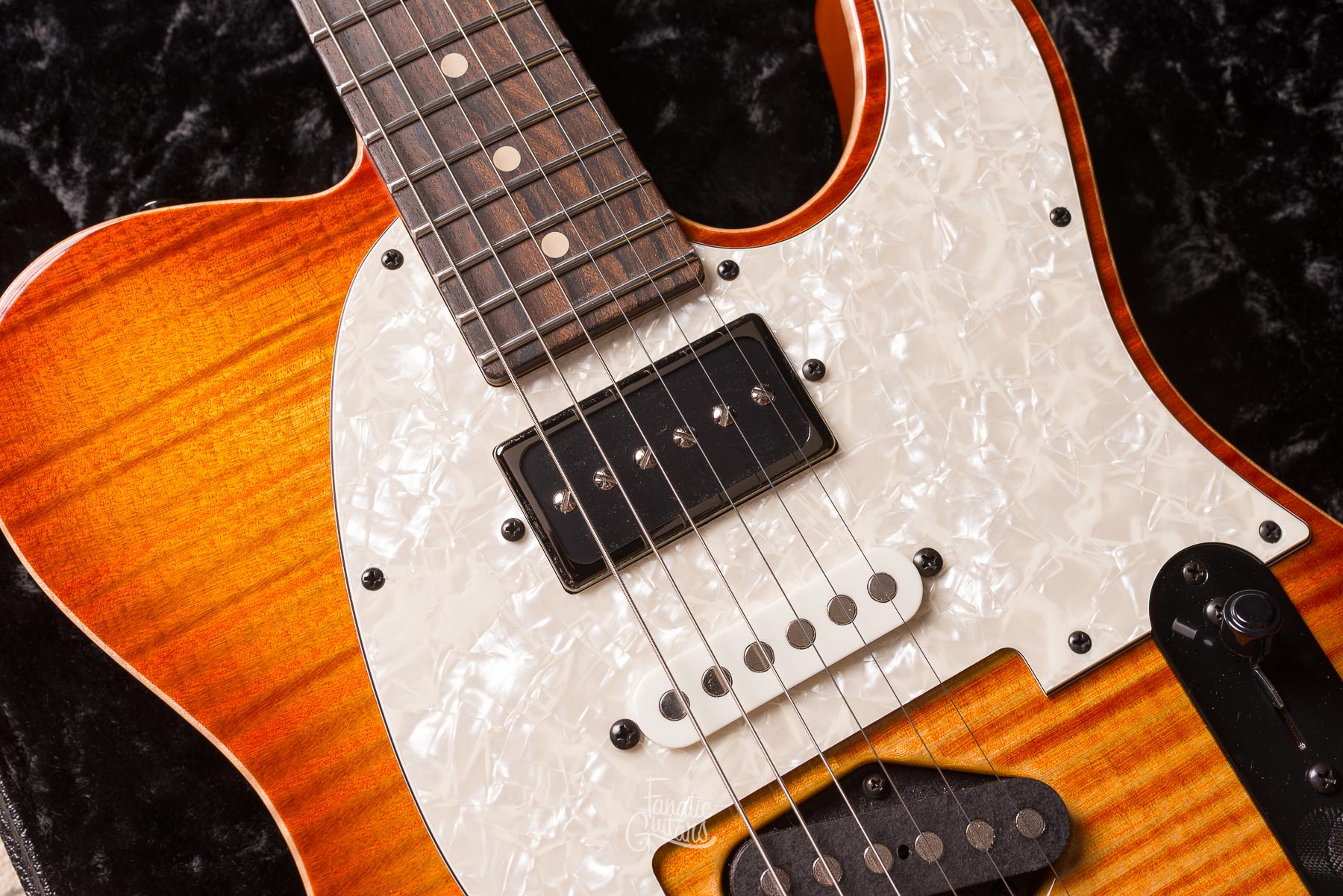 Tom Anderson Top T Classic Contoured  Natural Orange Burst w/ Binding#04-29-26A