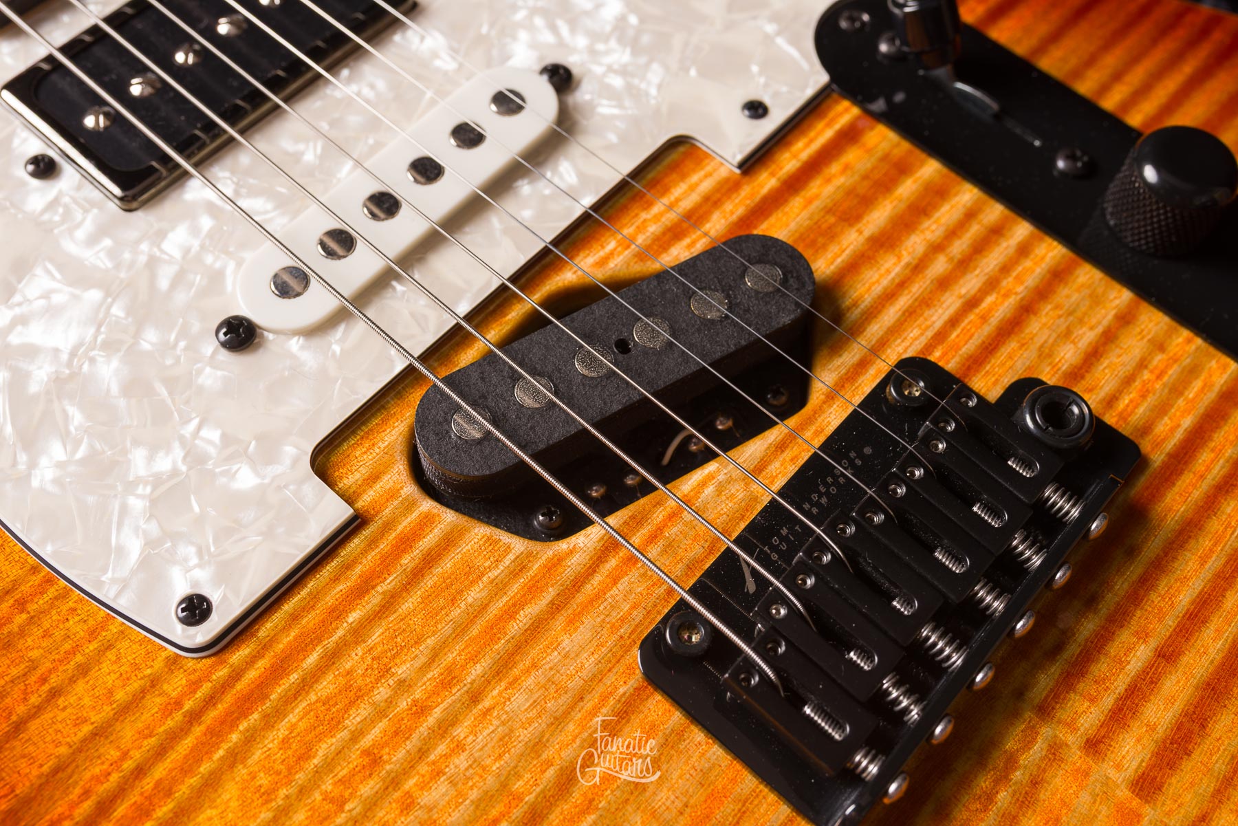 Tom Anderson Top T Classic Contoured  Natural Orange Burst w/ Binding#04-29-26A
