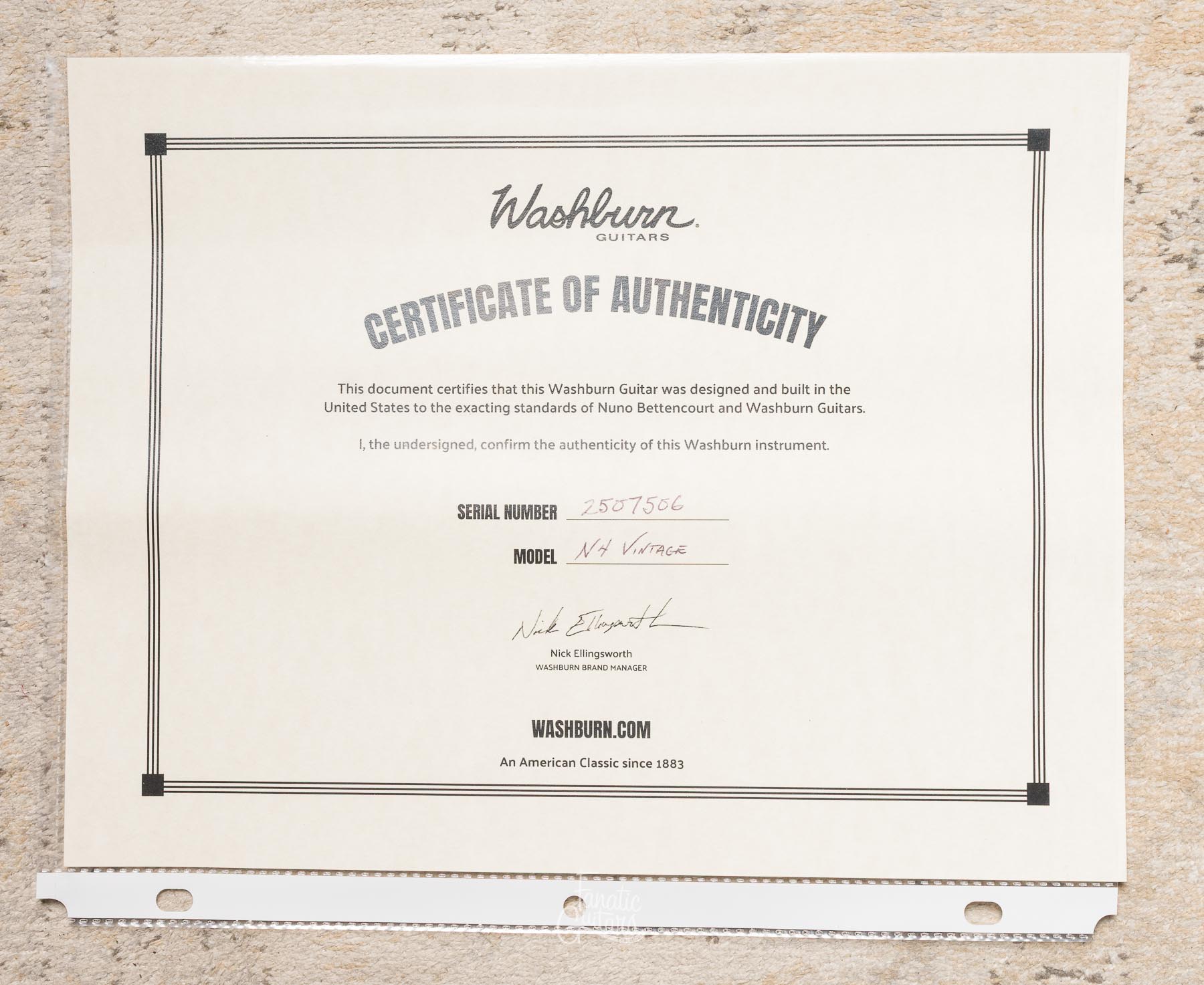 Washburn Nuno Bettencourt N4-Nuno Vintage USA #2507506