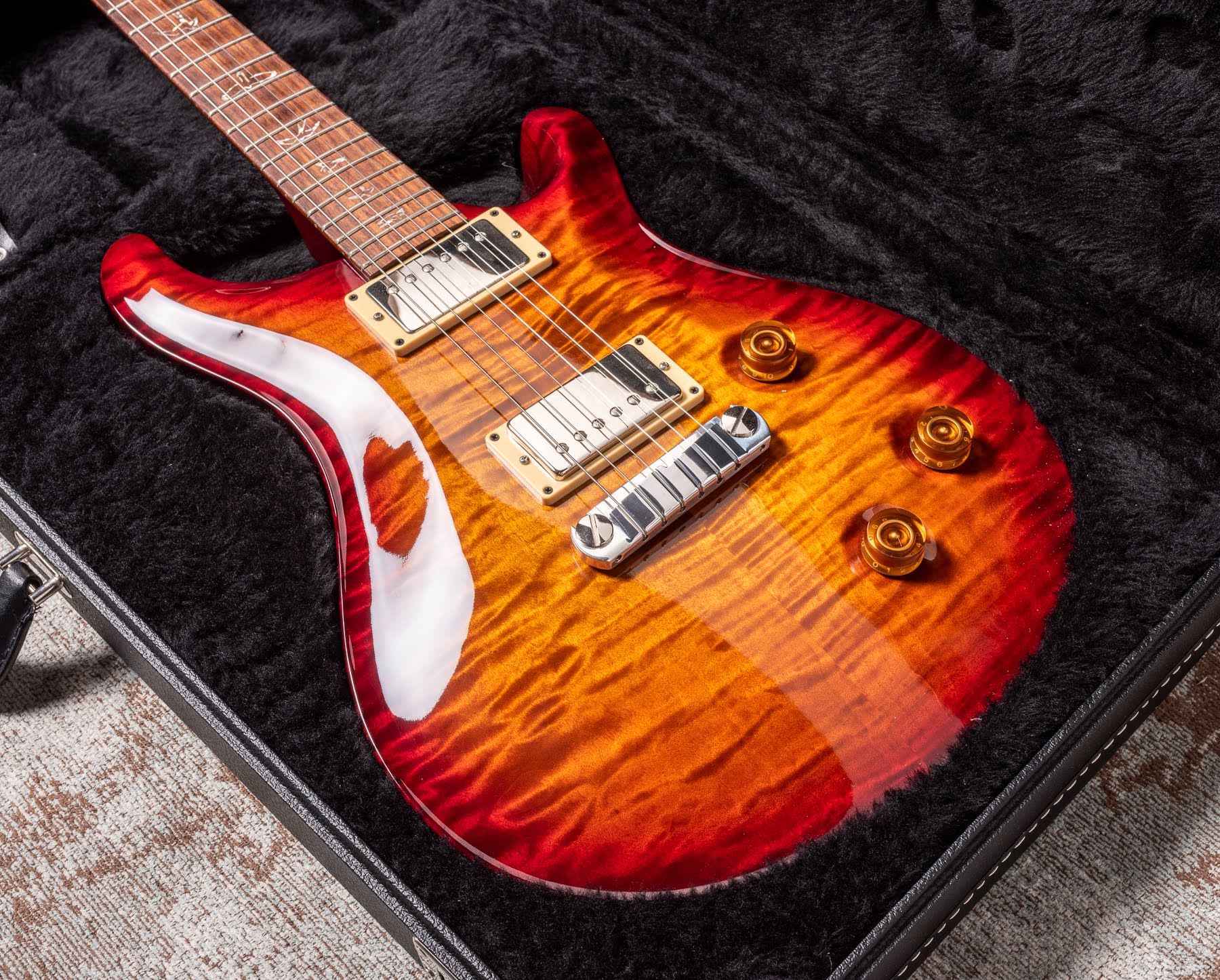PRS USA Custom 22 Trem Bird Inlays 10-Top Tobacco Wraparound Burst
