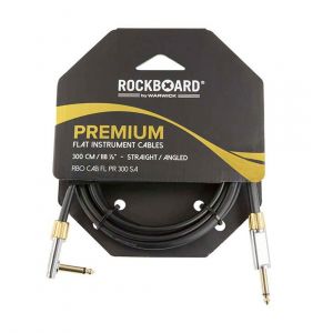 RockBoard PREMIUM Flat Instrument Cable, recto/acodado, 300 cm