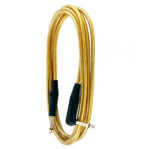 RockCable Instrument Cable – Acodado / Recto, 3 metros, Gold