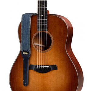 Taylor Blue Denim Strap,Gold Logo,2"