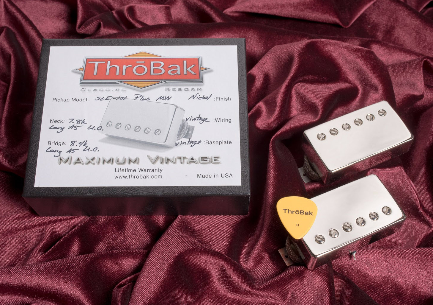 Throbak SLE-101 Plus MXV PAF Humbucker Set (Shiny Nickel)