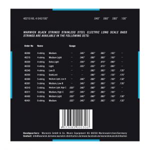 Warwick Cuerdas Bajo 4 Black Label 40-100