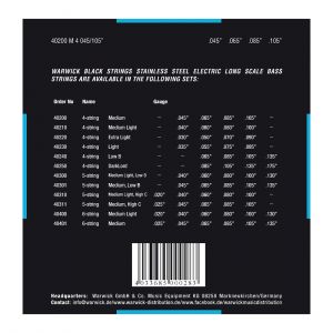 Warwick Cuerdas Bajo 4 Black Label 45-105