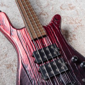 Warwick Custom Shop Streamer $$, 4- Sandblasted Chrome Black to Red Satin