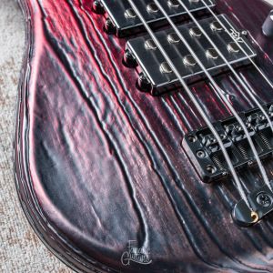 Warwick Custom Shop Streamer $$, 4- Sandblasted Chrome Black to Red Satin