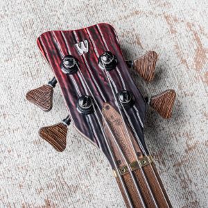 Warwick Custom Shop Streamer $$, 4- Sandblasted Chrome Black to Red Satin