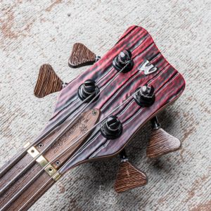 Warwick Custom Shop Streamer $$, 4- Sandblasted Chrome Black to Red Satin