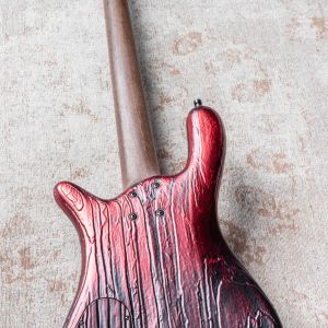 Warwick Custom Shop Streamer $$, 4- Sandblasted Chrome Black to Red Satin