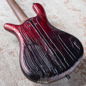 Warwick Custom Shop Streamer $$, 4- Sandblasted Chrome Black to Red Satin